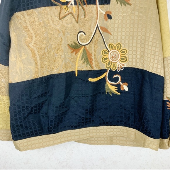 Vintage Indigo Moon boho sunflower patchwork jacket floral retro bohemian - Picture 8 of 12